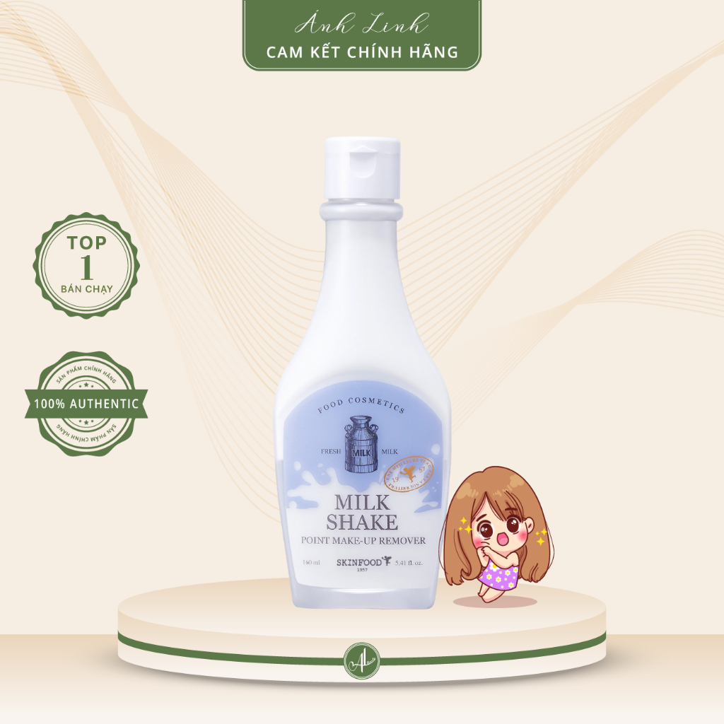 Sữa Tẩy Trang Mắt Môi Skinfood Milk shake point make-up remover 160ml