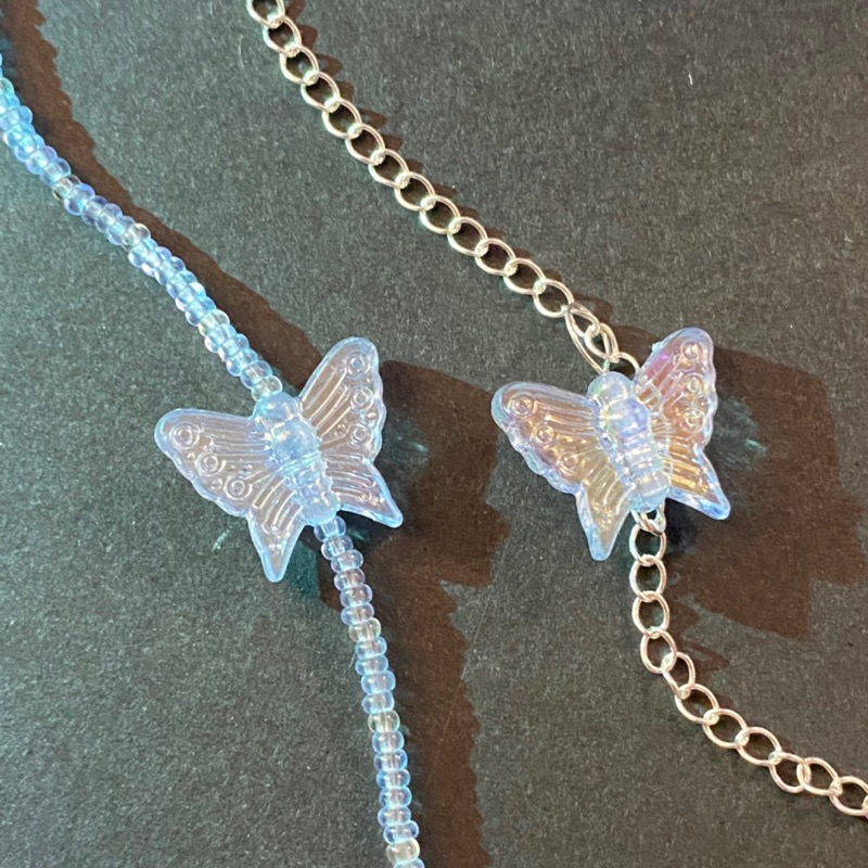 Vòng Tay / Vòng Tay Đôi Hình Bươm Bướm Pha Lê Thời Trang Đơn Giản Y2K