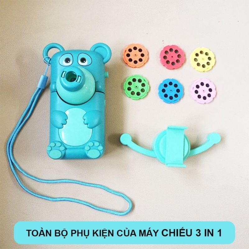 Máy Chiếu Hình Đồ Chơi Đa Năng 3 Trong 1 Làm Máy Chiếu Cho Bé Tập Vẽ, Máy Ảnh, Đèn Pin Chiếu Hình Ảnh Sinh Động Cho Bé