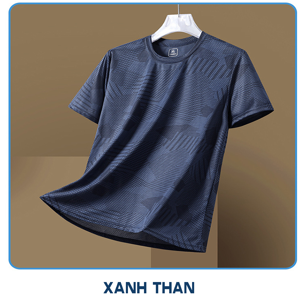 Áo thun nam big size vải thun lỗ kim cao cấp phối họa tiết Rằn Ri,co giãn,thoáng mát dành cho người béo mập từ 80-130kg
