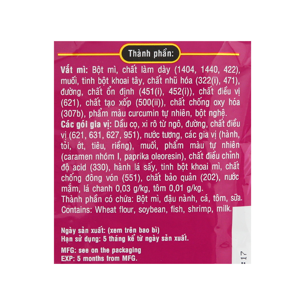 Mì không chiên Minova gồm mì trộn tôm xào lá chanh/mì nước cua sườn heo Acecook gói