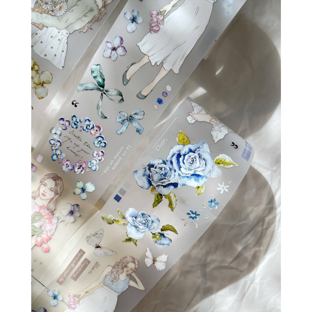 𝓑𝓾𝓵𝓵𝓮𝓽𝓳𝓸𝓾𝓻𝓷𝓪𝓵𝟏𝟏𝟓 ✿ Băng dính PET hãng Pion mẫu "Bloom" và "Cat girl" hình cô gái, mèo con dễ thương trang trí sổ