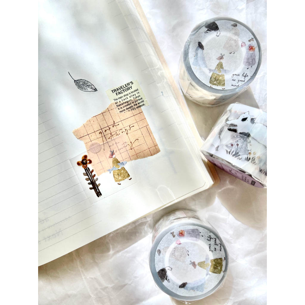 𝓑𝓾𝓵𝓵𝓮𝓽𝓳𝓸𝓾𝓻𝓷𝓪𝓵𝟏𝟏𝟓 ✿ Băng dính PET hãng Pion mẫu "Bloom" và "Cat girl" hình cô gái, mèo con dễ thương trang trí sổ