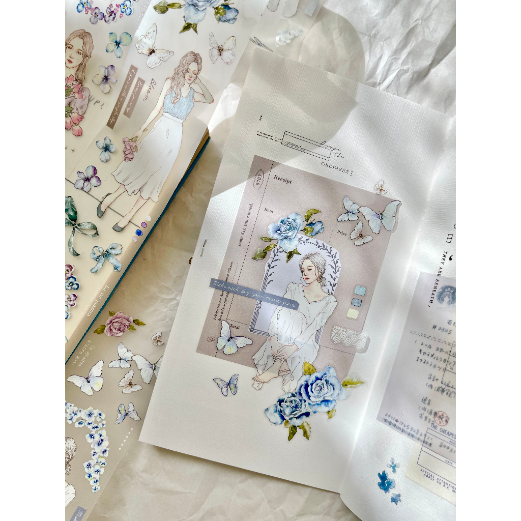 𝓑𝓾𝓵𝓵𝓮𝓽𝓳𝓸𝓾𝓻𝓷𝓪𝓵𝟏𝟏𝟓 ✿ Băng dính PET hãng Pion mẫu "Bloom" và "Cat girl" hình cô gái, mèo con dễ thương trang trí sổ