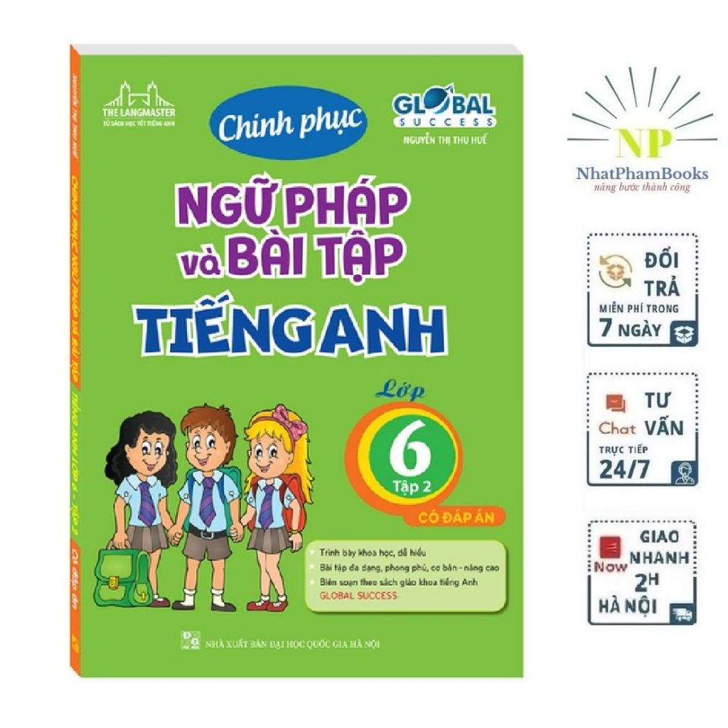 Sách - Combo 2c GLOBAL SUCCESS chinh phục ngữ pháp và bài tập tiếng anh lớp 6 (CÓ ĐÁP ÁN)