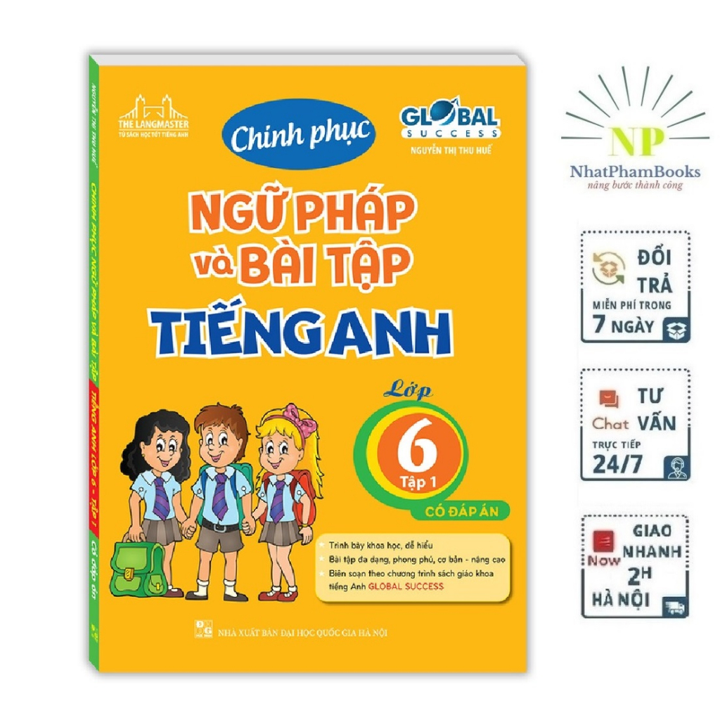 Sách - Combo 2c GLOBAL SUCCESS chinh phục ngữ pháp và bài tập tiếng anh lớp 6 (CÓ ĐÁP ÁN)