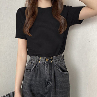 Áo len cộc tay trơn basic - bảng màu pastel