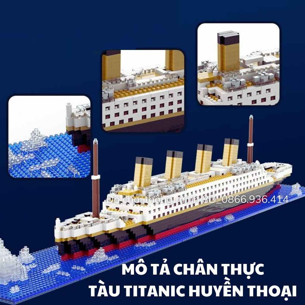 Mô hình lego tàu Titanic 1878pcs - Lego cho bé từ 10 tuổi - Đồ chơi học tập phát triển tư duy