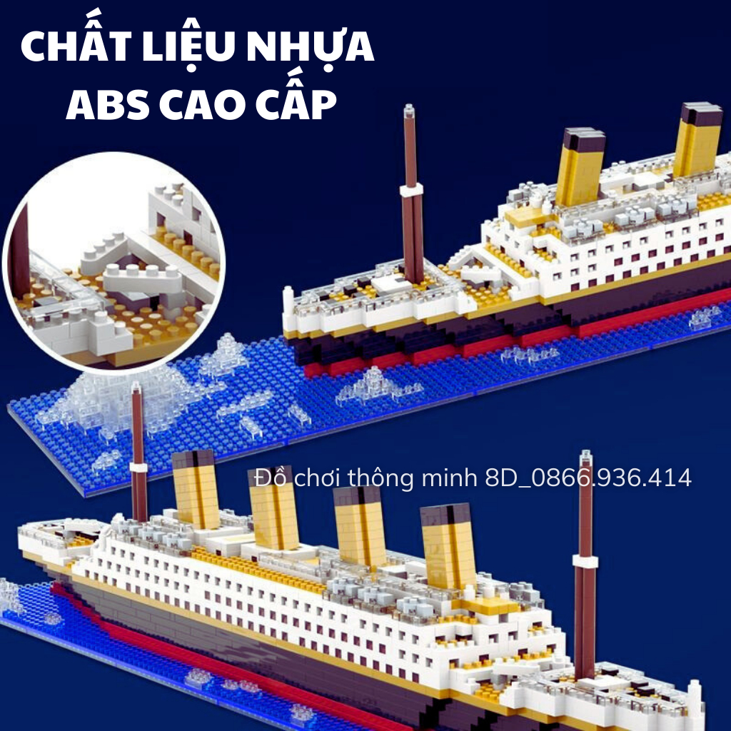 Mô hình lego tàu Titanic 1878pcs - Lego cho bé từ 10 tuổi - Đồ chơi học tập phát triển tư duy