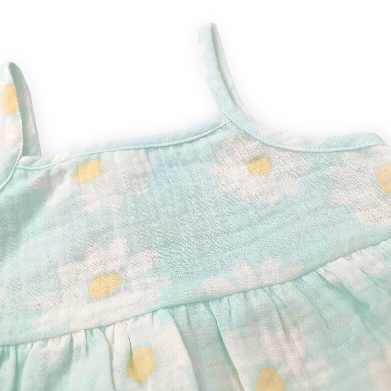 Romper, bodysuit, body hoa cúc cho bé sơ sinh, bé gái vải xô muslin