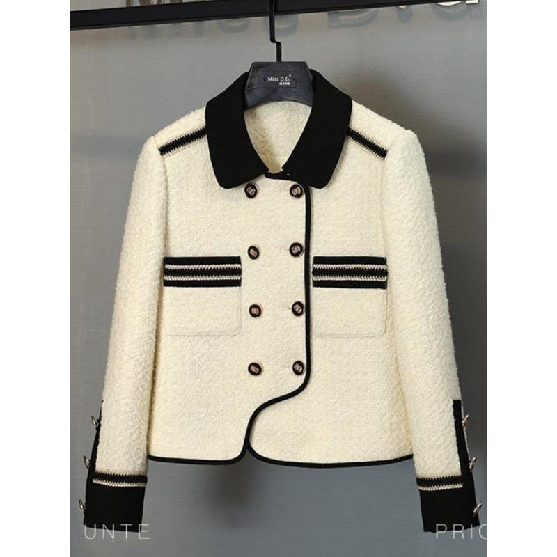 Áo Dạ Tweet Áo Lót Trần Trám Chân Váy dài Xếp Ly