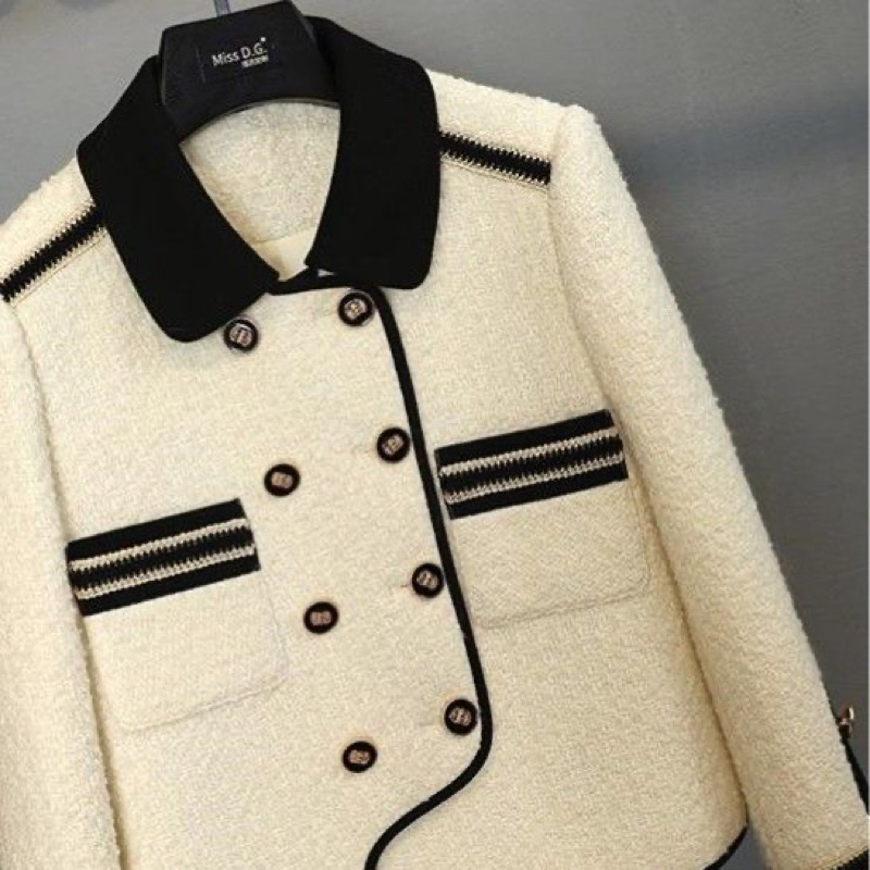 Áo Dạ Tweet Áo Lót Trần Trám Chân Váy dài Xếp Ly