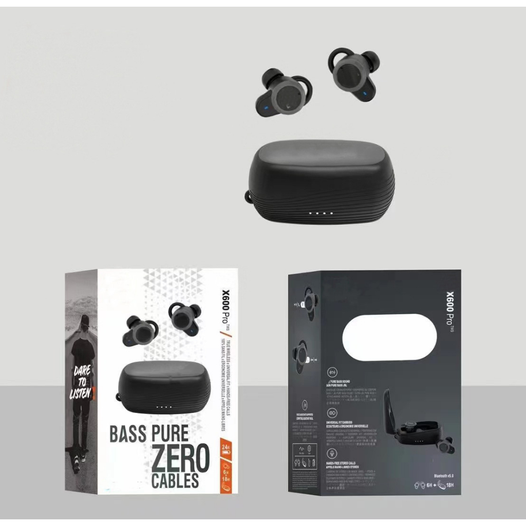 Tai Nghe Nhét Tai Không Dây JBL X600 PRO + TWS Chống Thấm Nước Kèm Hộp Sạc Chất Lượng Cao, Dễ Sử Dụng. Bảo Hành 12 Tháng