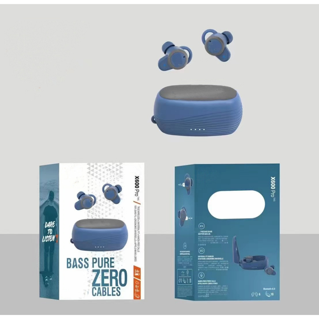 Tai Nghe Nhét Tai Không Dây JBL X600 PRO + TWS Chống Thấm Nước Kèm Hộp Sạc Chất Lượng Cao, Dễ Sử Dụng. Bảo Hành 12 Tháng