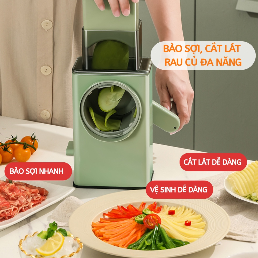 Máy bào rau củ quả JIASHI đa năng, máy thái rau củ quả tiện lợi, nạo rau củ quả, bào sợi rau củ quả MBR01