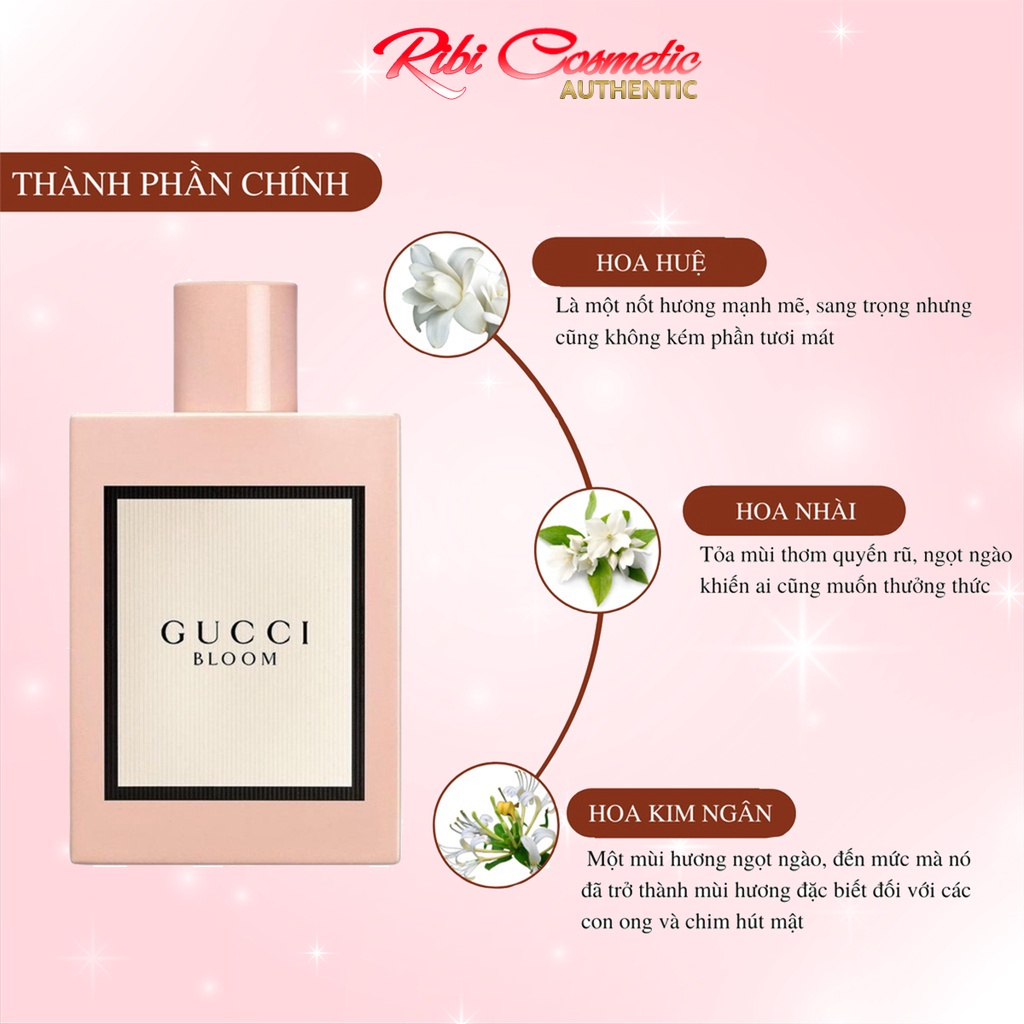 Nước Hoa Nữ Gucci Bloom EDP Chiết 10ml Hương Thơm Lâu, Hàng Chính Hãng Cao Cấp Cho Nữ