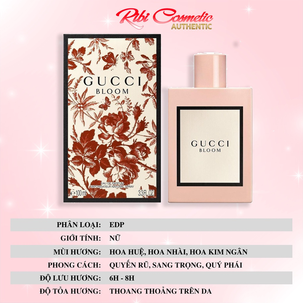 Nước Hoa Nữ Gucci Bloom EDP Chiết 10ml Hương Thơm Lâu, Hàng Chính Hãng Cao Cấp Cho Nữ