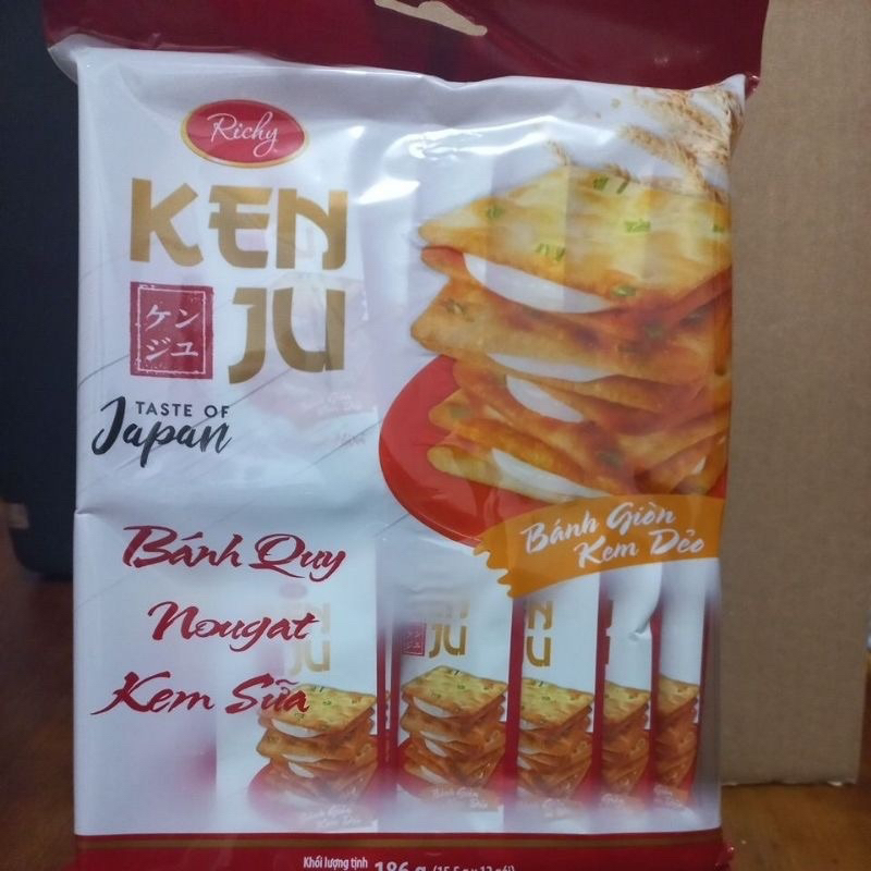 NEW2023 Bánh Quy Nougat Kem Sữa Richy Kenju 186g