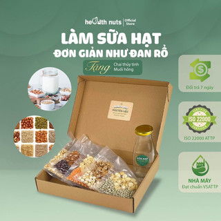 (TẶNG HŨ THUỶ TINH,MUỐI ) Set hạt làm sữa mix sẵn 60g, 100g. Nấu đồ ăn dặm kèm sổ công thức