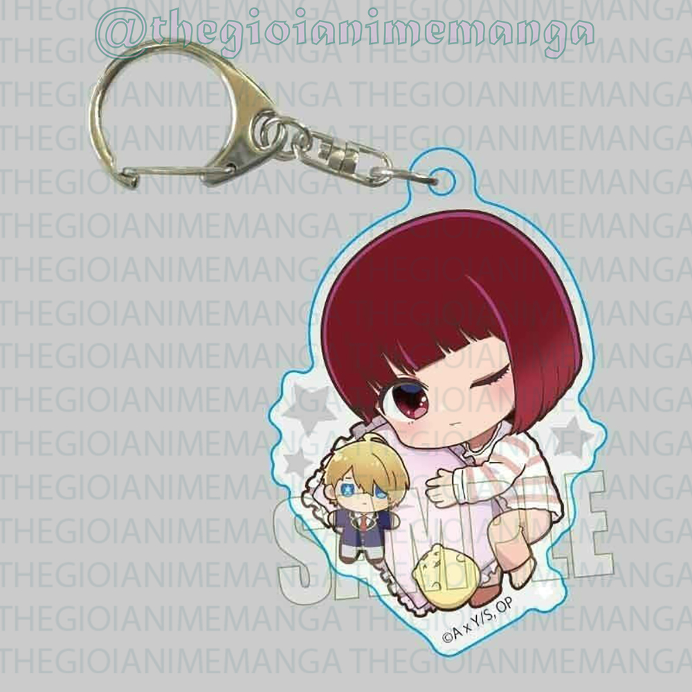 Móc khóa in hình Oshi no Ko Đứa Con Của Thần Tượng ver ÔM GỐI anime chibi mica trong acrylic quà tặng dễ thương