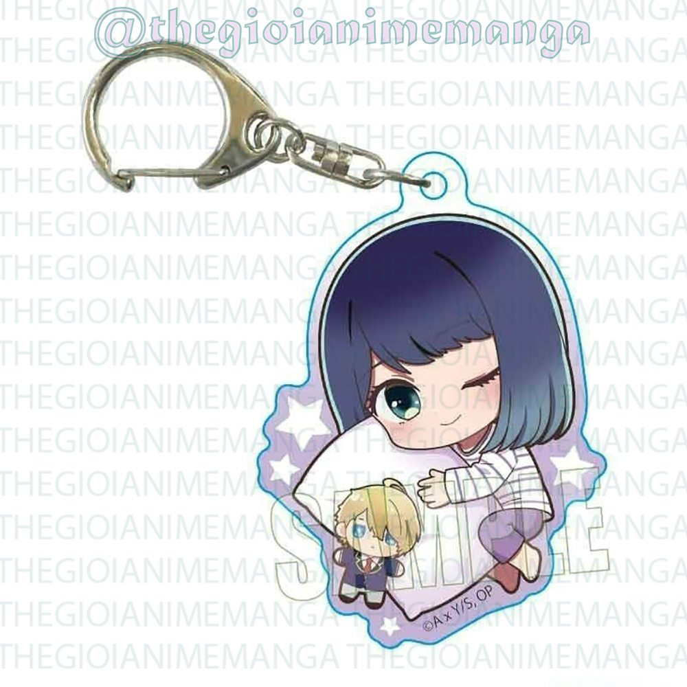 Móc khóa in hình Oshi no Ko Đứa Con Của Thần Tượng ver ÔM GỐI anime chibi mica trong acrylic quà tặng dễ thương