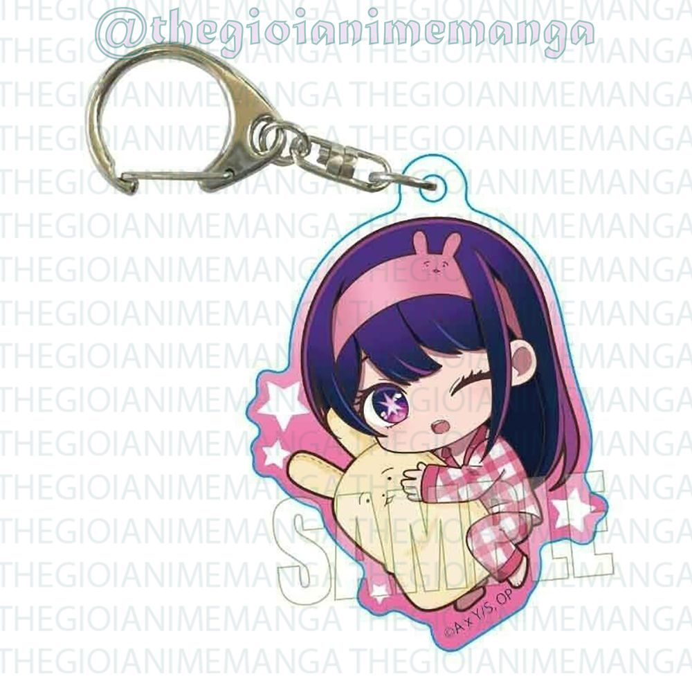 Móc khóa in hình Oshi no Ko Đứa Con Của Thần Tượng ver ÔM GỐI anime chibi mica trong acrylic quà tặng dễ thương