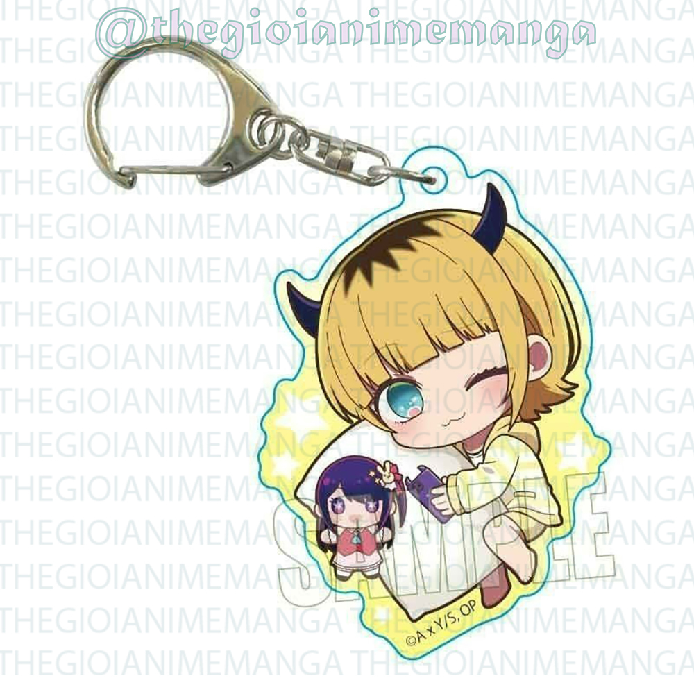 Móc khóa in hình Oshi no Ko Đứa Con Của Thần Tượng ver ÔM GỐI anime chibi mica trong acrylic quà tặng dễ thương