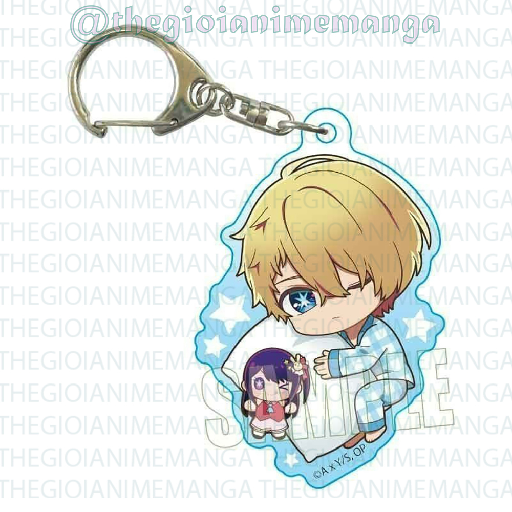 Móc khóa in hình Oshi no Ko Đứa Con Của Thần Tượng ver ÔM GỐI anime chibi mica trong acrylic quà tặng dễ thương