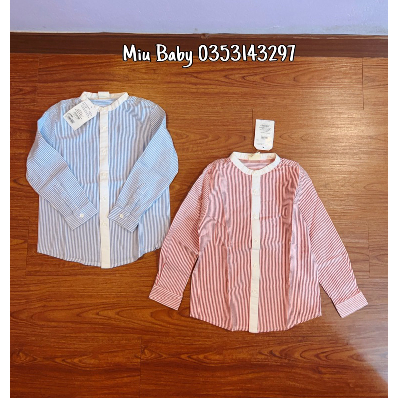 Áo sơ mi cộc + dài tay KẺ bé trai