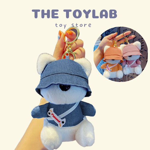 Móc khóa Gấu bông đội mũ cực chất The ToyLab treo balo, túi xách, cặp, ví, móc khóa xe máy, ô tô dễ thương