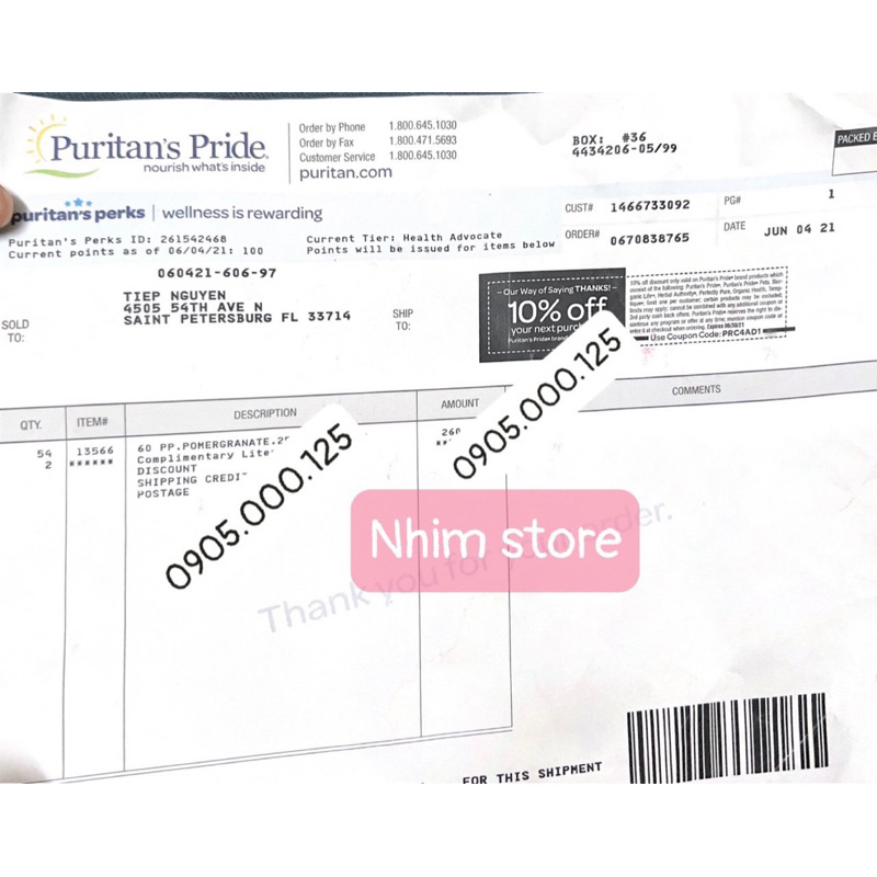 Viên chống nắng nội sinh -Bill USA  mờ nám, sáng da, ngăn ngừa lão hoá Puritan’s 250mg