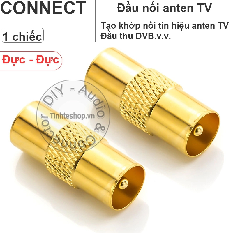 Đầu nối anten TV Đầu DVB T2 đực sang đực 1 chiếc