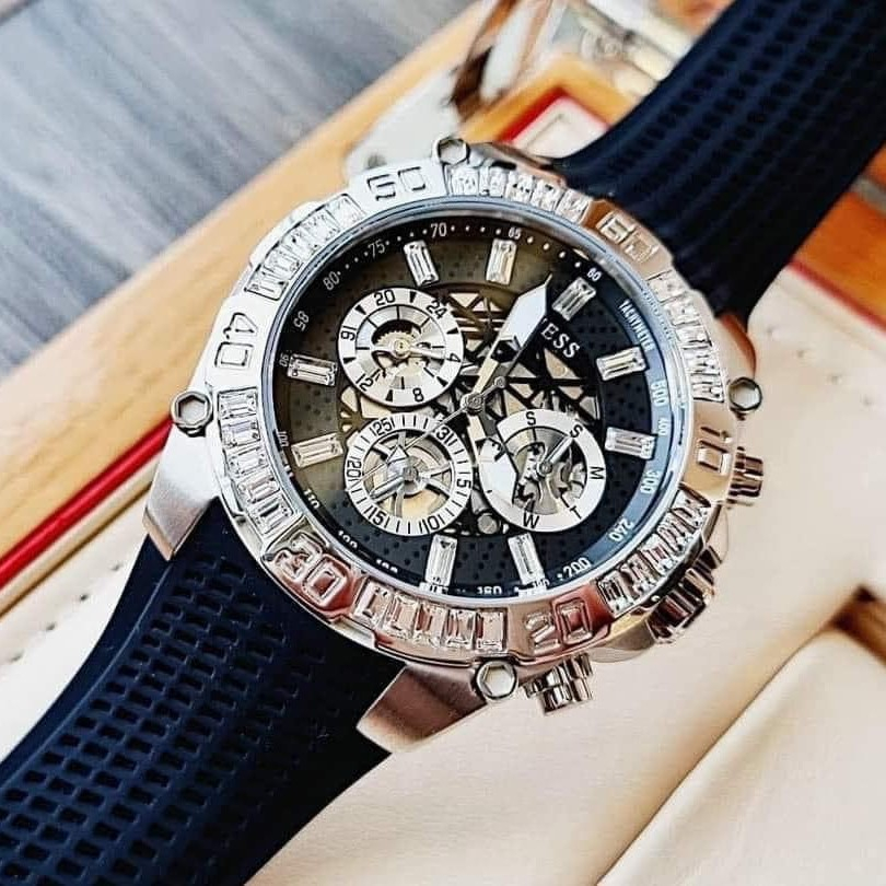 Đồng Hồ Nam Guess GW0333G1 Silver 46mm