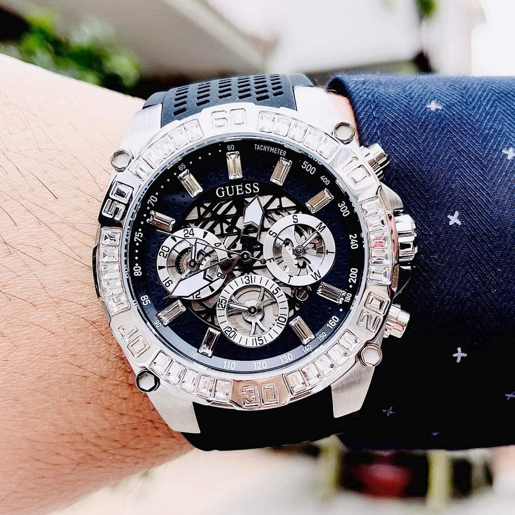 Đồng Hồ Nam Guess GW0333G1 Silver 46mm