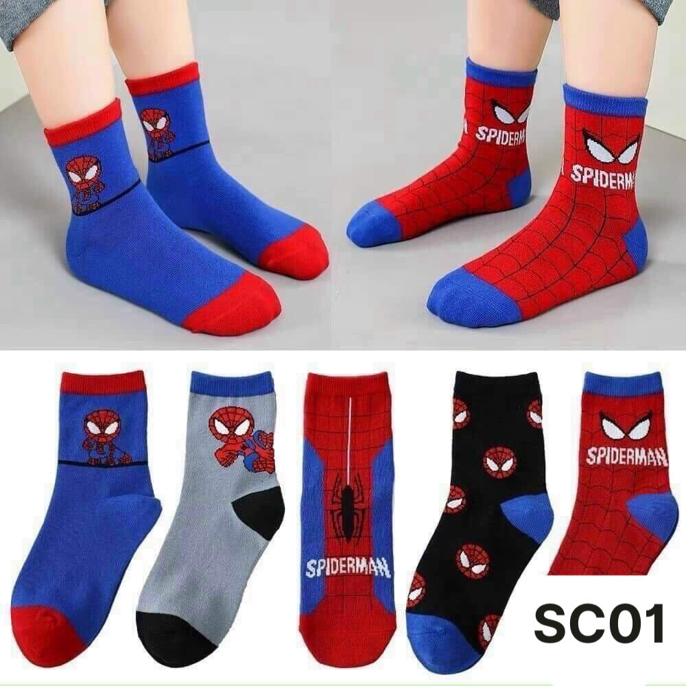 Set 5 đôi tất vớ siêu nhân cao cổ bé trai SC01