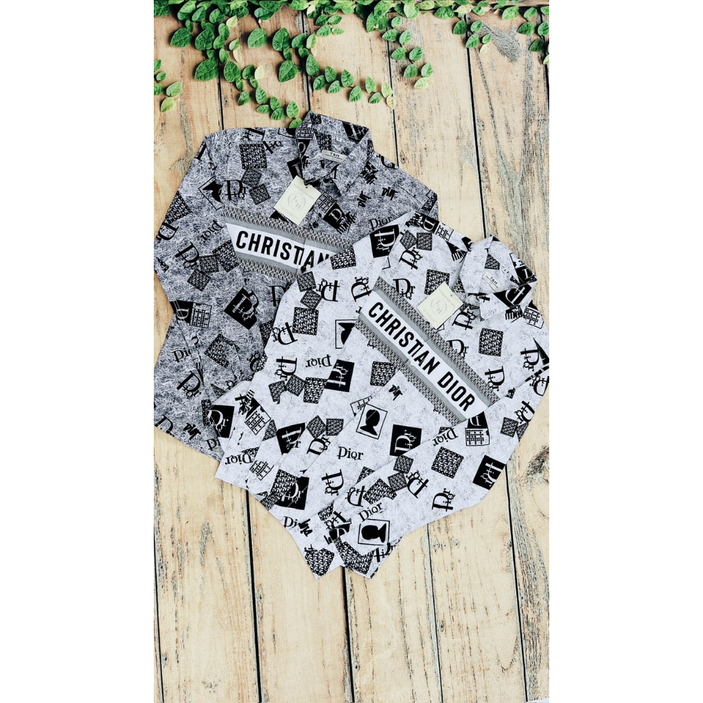 Áo sơ mi nam cao cấp TH in hình 3D chữ Dior thời trang