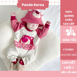 Body liền thân, body suit Gấu Dâu cruss cho bé Panda baby 100% hàng Quảng Châu