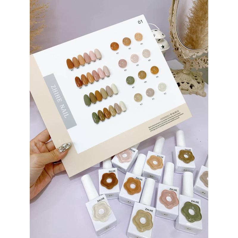 ZHI.HE NAIL_SET 12 Màu Sơn Gel