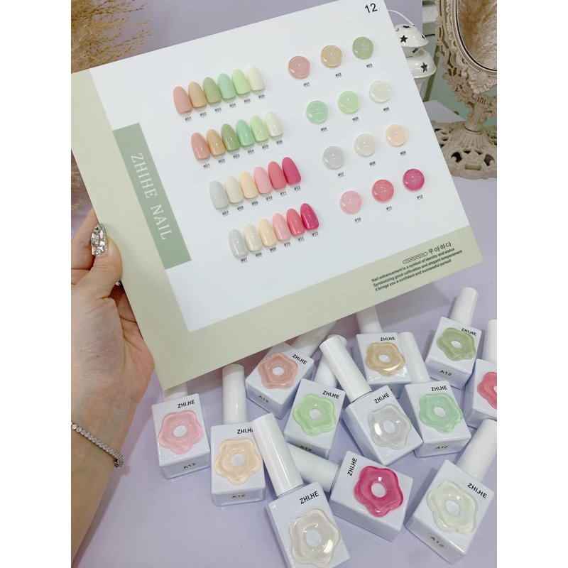 ZHI.HE NAIL_SET 12 Màu Sơn Gel