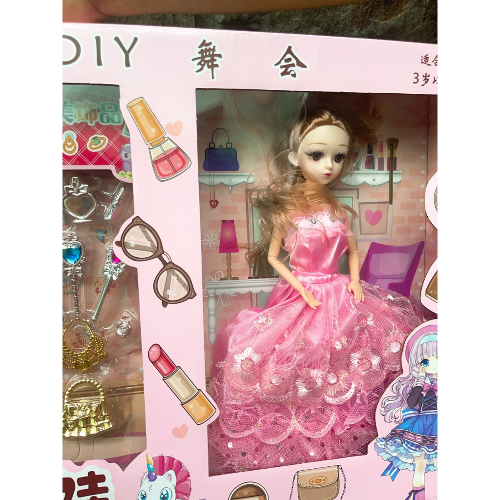 Hộp quà tặng cho bé gái - búp bê và phụ kiện siêu dễ thương size đại cho bé