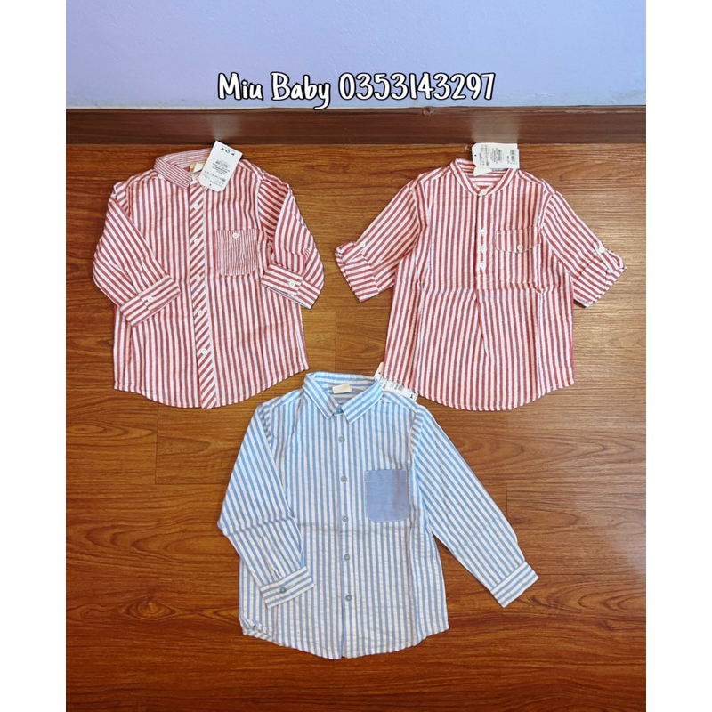 Áo sơ mi cộc + dài tay KẺ bé trai