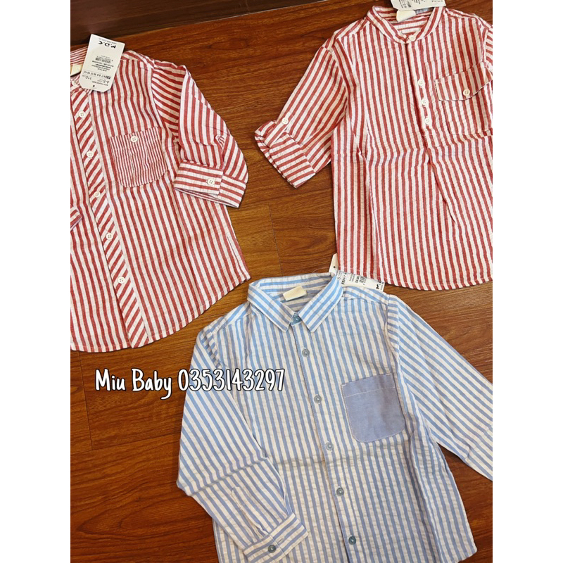 Áo sơ mi cộc + dài tay KẺ bé trai