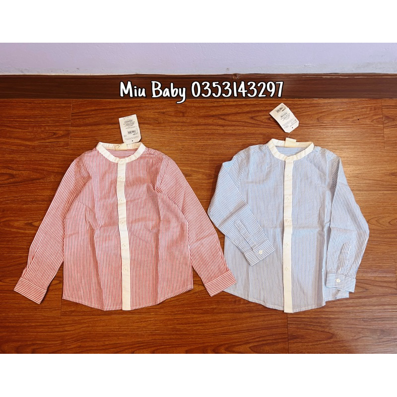 Áo sơ mi cộc + dài tay KẺ bé trai
