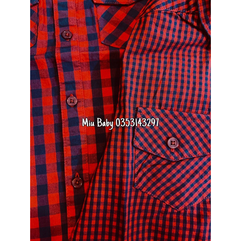 Áo sơ mi cộc + dài tay KẺ bé trai