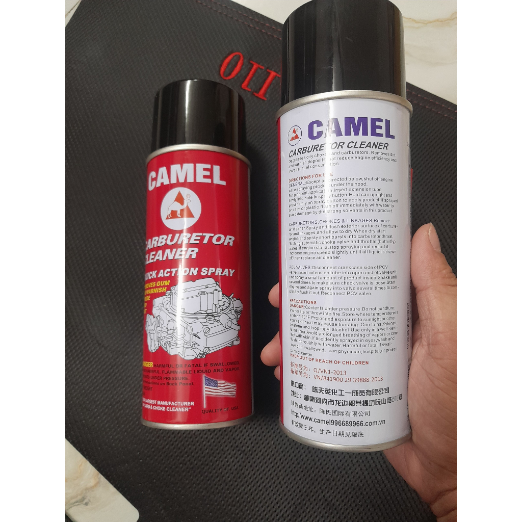 Chai xịt xúc bình xăng con vệ sinh họng ga kim phun siêu sạch CAMEL 450ml, hàng chính hãng, nước rửa chế hòa khí