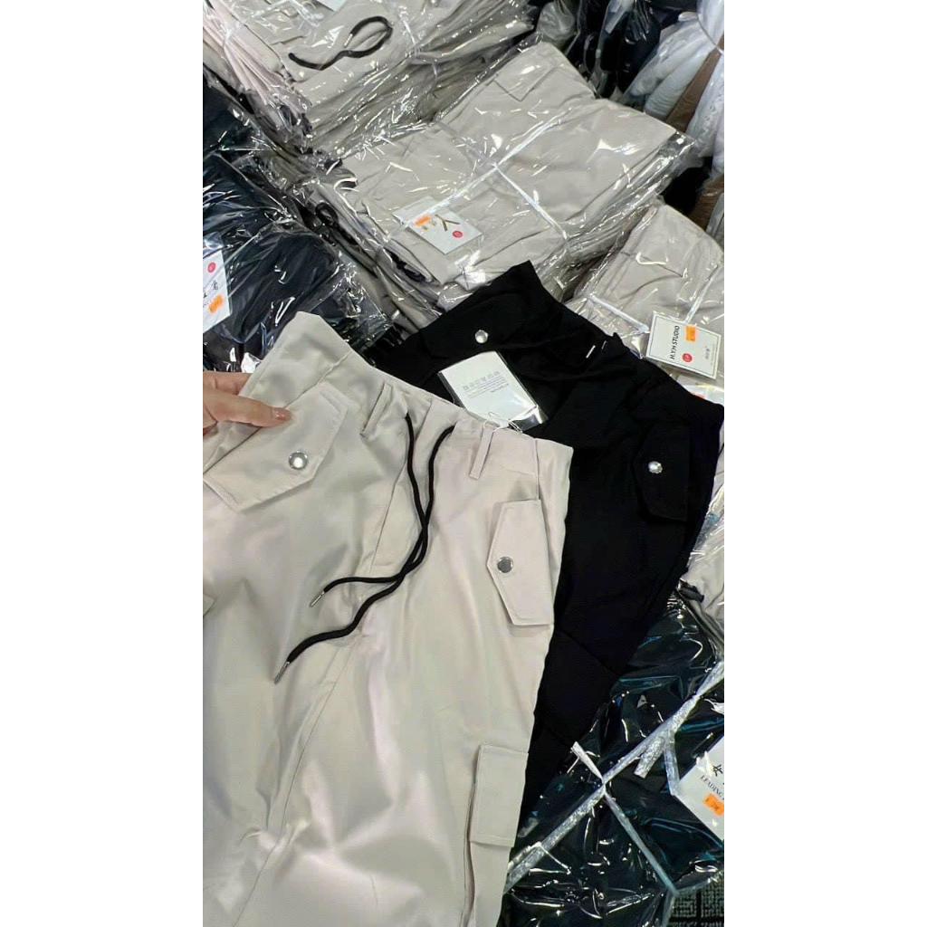 Chân váy rút sườn túi hộp mã mới hot hit siêu xinh , Chân váy dáng dài phối túi hộp dây rút siêu hot MS