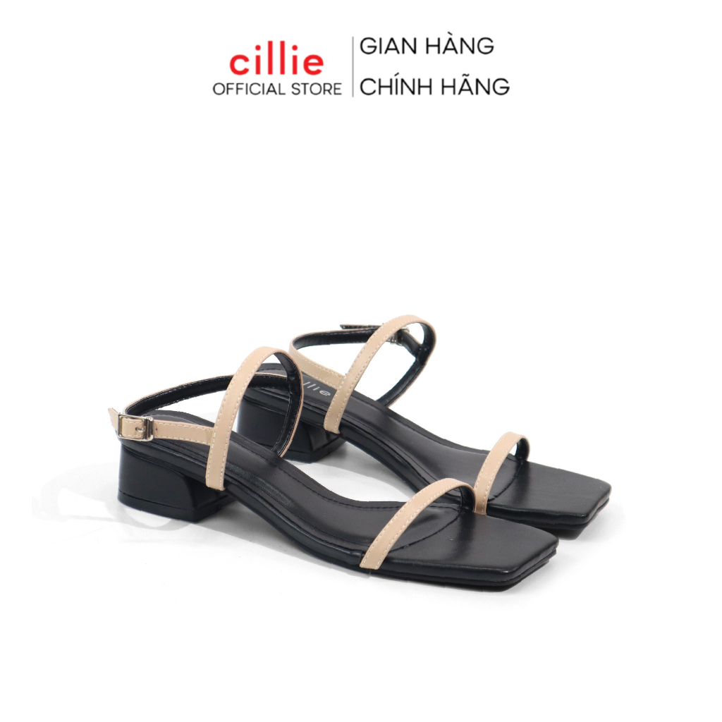 Giày sandal nữ quai ngang đơn giản mũi vuông quai mảnh nữ tính nhẹ nhàng màu pastel mang đi chơi làm Cillie