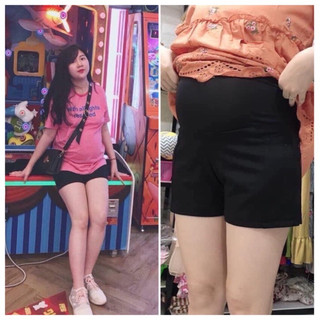 Quần đùi bầu, Quần sooc Bầu Umi cotton đẹp mát- trẻ trung - ảnh thật - QS08