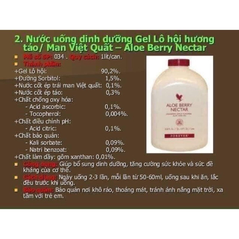 Nước Lô Hội Aloe Berry Nectar 034 FLP
