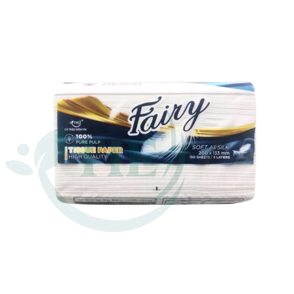 Giấy Ăn Rút Lụa Fairy Ngắn 150 tờ x 3 lớp